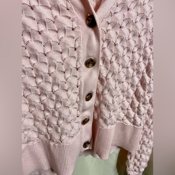 Jason Wu Light Pink Scalloped Cardigan - Picture 3 of 4